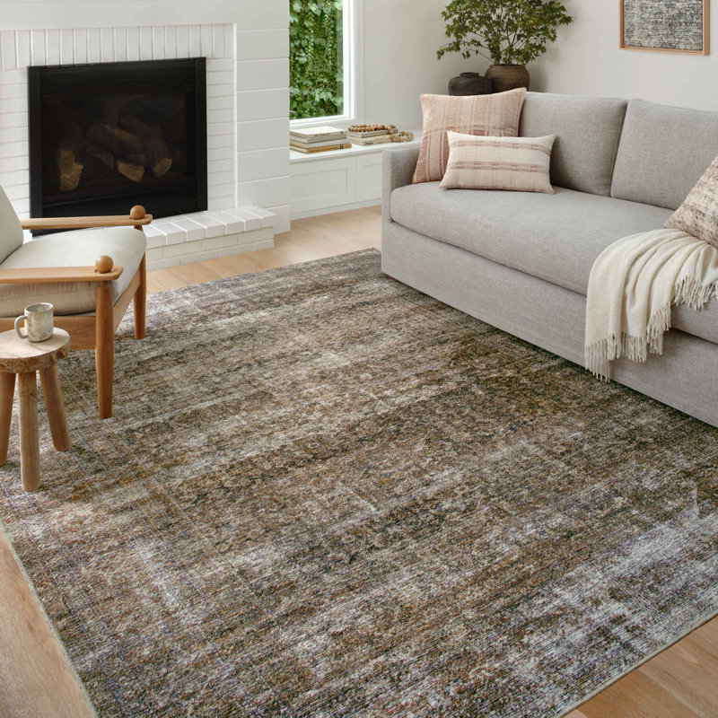 Tapis oriental tabac / rouille Billie, Rectangle 3 pi 6 po x 5 pi 6 po