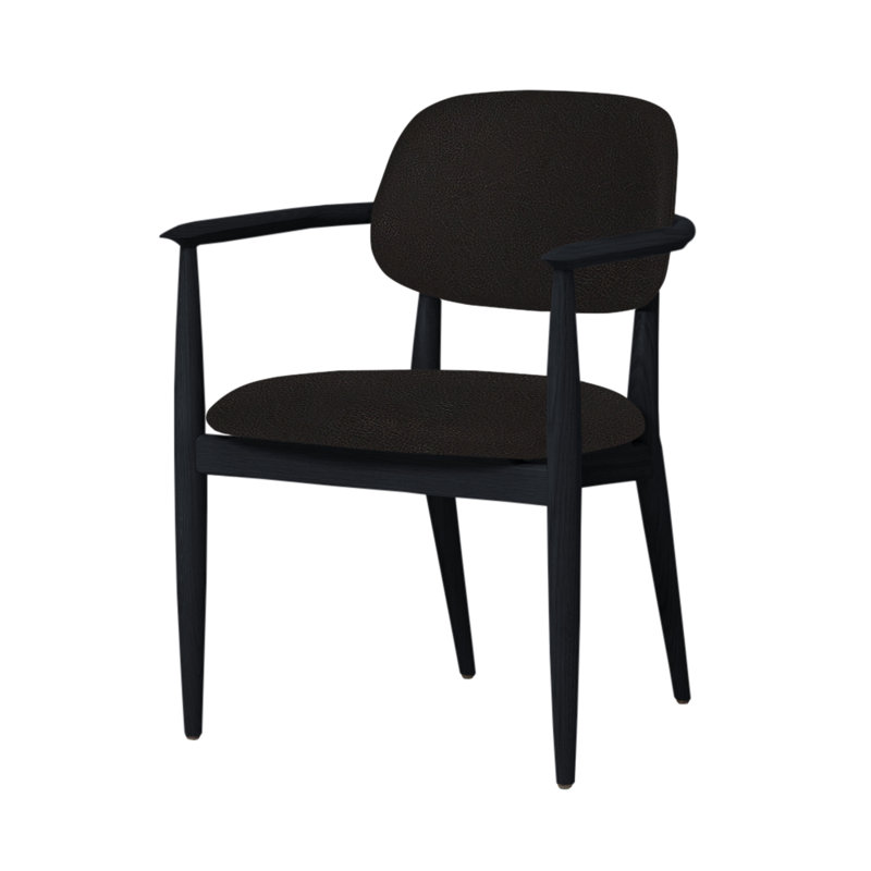 Chaise Slow de Space Copenhagen, Chêne noir, Brun Milano 0972