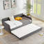 Lit de jour gris simple avec lit gigogne et structure en fer pour un espace de vie moderne et relaxant