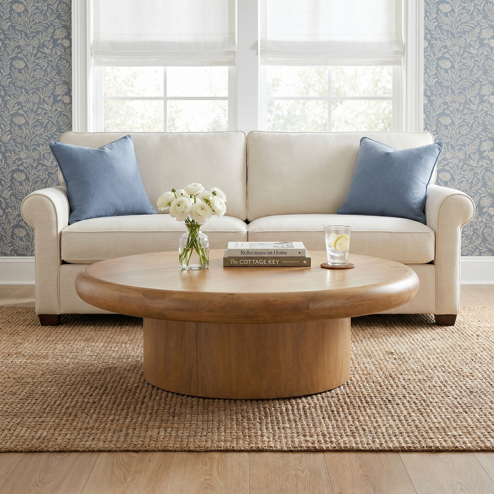 Solid Wood Single Coffee Table, Burnished Parawood