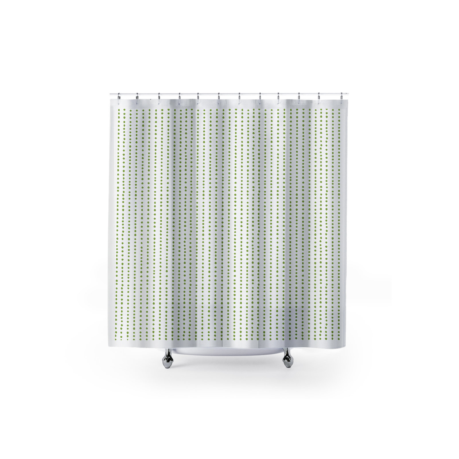 Thora Dots Mid-Century Shower Curtain, Chartreuse