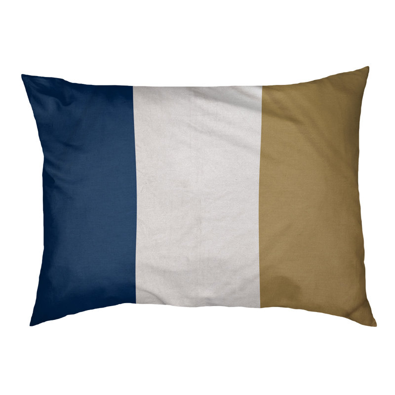 Oreiller rectangulaire Bousson, Moyen (L 30 po x l 40 po), Bleu marine / or