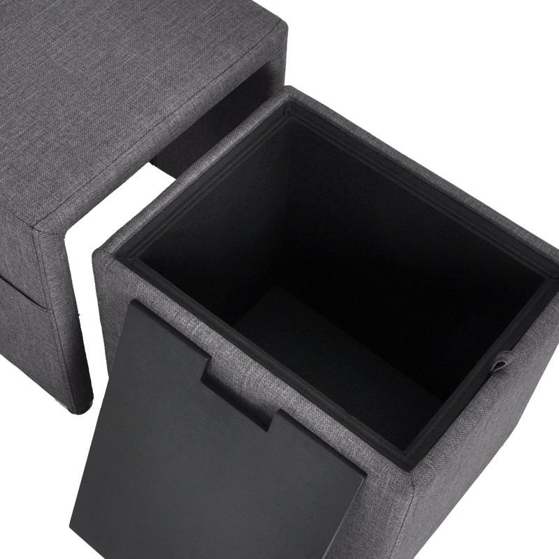 Estep 43cm Wide Square Solid Colour Ottoman with Storage