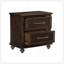 Table de chevet solide de style transitionnel avec 2 tiroirs, structure traditionnelle en bois flotté, parfaite pour les chambres à coucher modernes et classiques