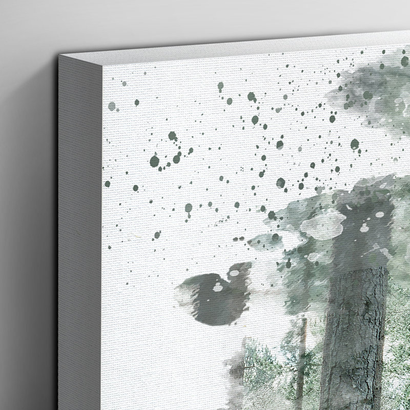 Landscape Conifer Tree Forest - Wall Art, 35cm H x 50cm W, Wrapped Canvas