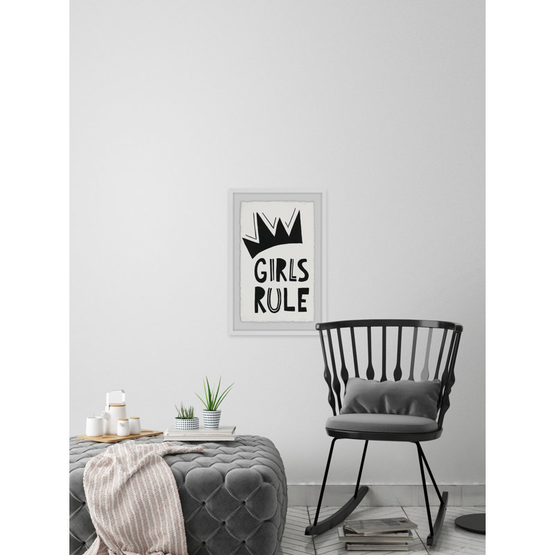 «Girls Rules», reproduction d'art encadrée sur papier, H 12 po x l 8 po x P 1,5 po