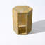 Table d'appoint luxueuse en marbre naturel doré de luxe espagnol, table de bout hexagonale de 16 cm avec finition polie pour les espaces de vie modernes-241780432