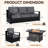 5-Piece Aluminum & Iron Outdoor Lounge Set with Plush Cushions and Convertible Fire Pit Table-1579066712-1579066718