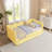 Twin Size Cozy Gingham Daybed With Trundle, Linen Fabric Sofa Bed With Usb Port & Wave Shaped Headboard, No Box Spring Needed-1823406064