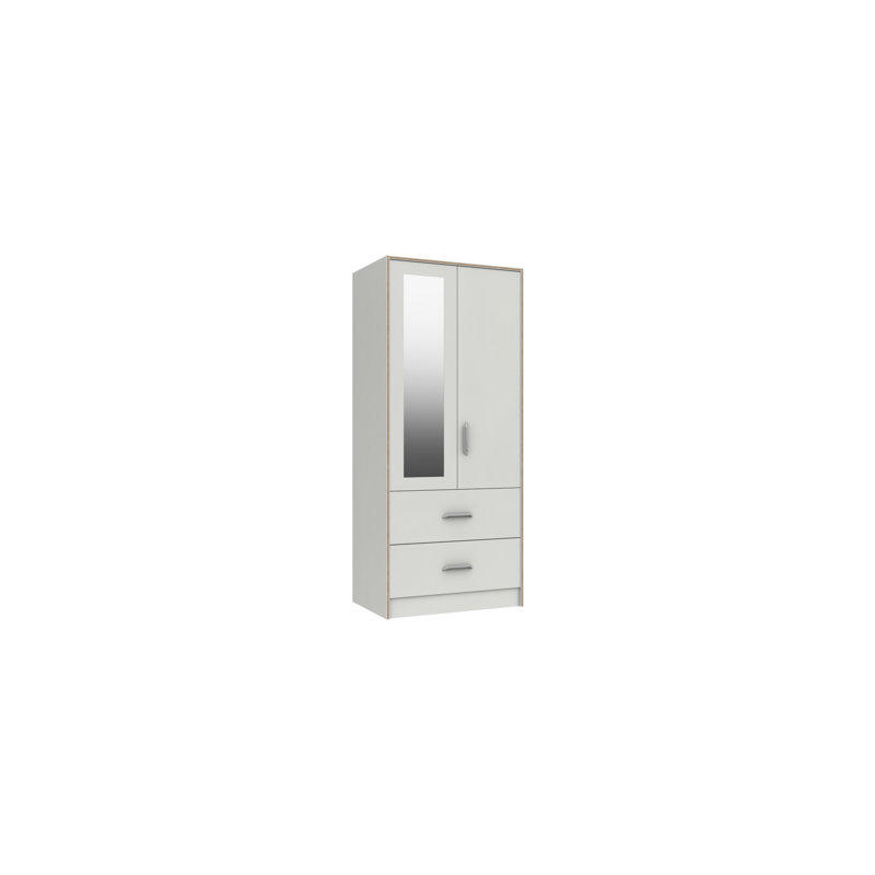 Zakariyah 2 Door Manufactured Wood Wardrobe, White
