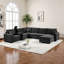 134 Canapé modulaire modulaire en U avec revêtement en chenille et méridienne avec structure en contreplaqué 134-810282847