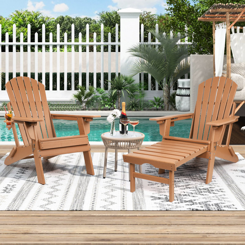 Chaise Adirondack avec repose-pieds Azur, Brun