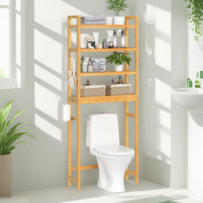  4-tier Over Toilet Bathroom Organizer With Adjustable Shelf