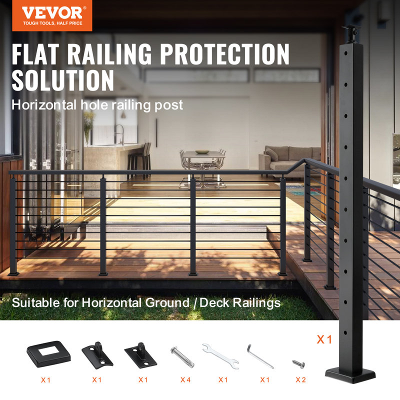 VEVOR Cable Railing Post, Black