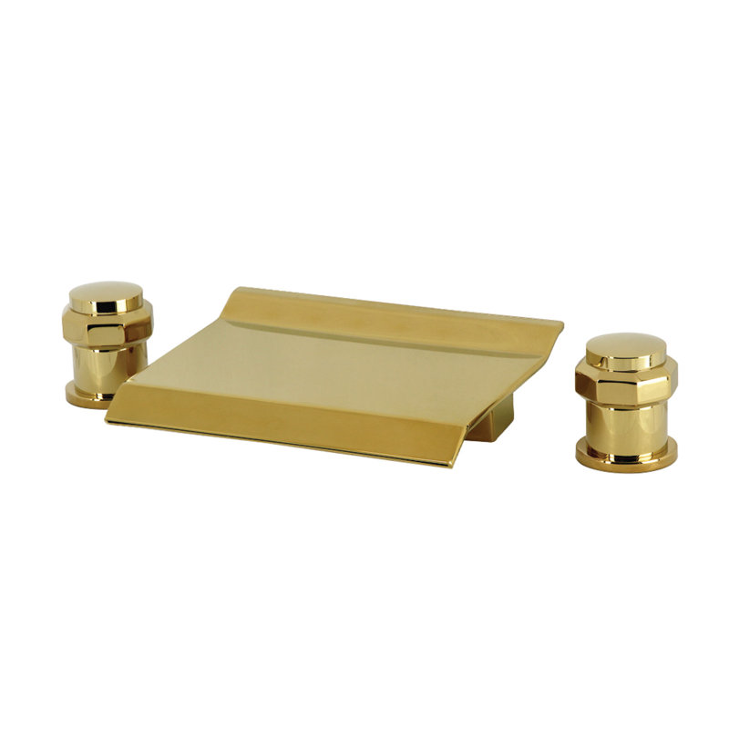 Kingston Brass Milano Waterfall Roman Tub Faucet, Polished Brass