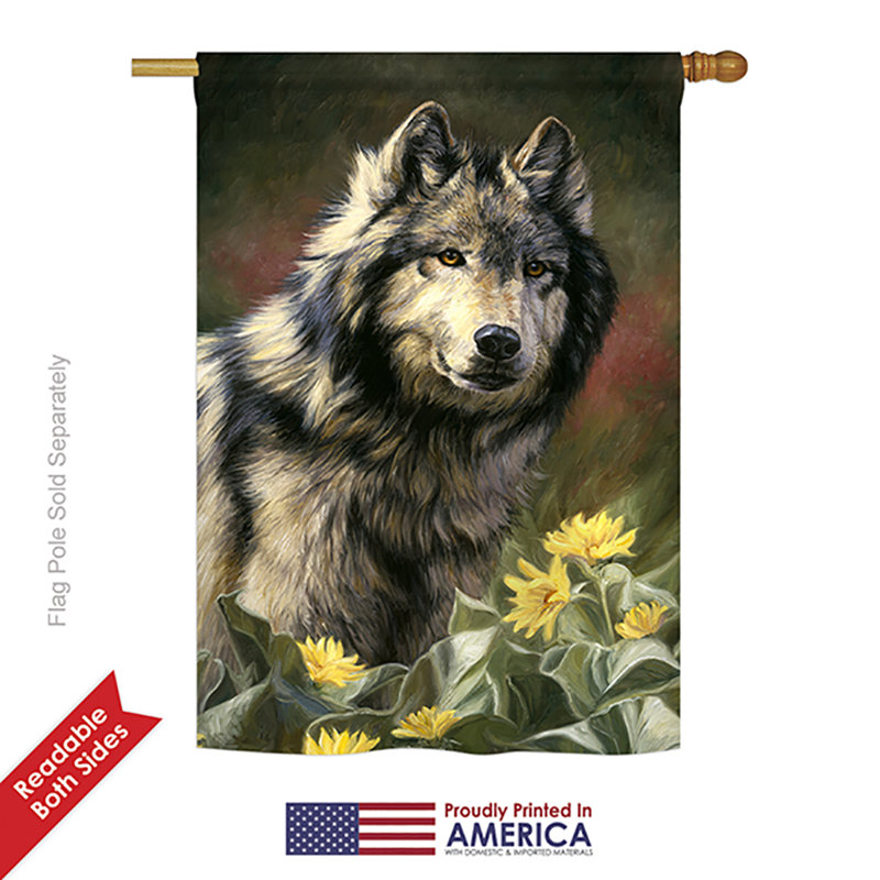 Drapeau maison / jardin en polyester Wild Spirit, H 40 po x l 28 po