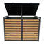 Cleobury - Remise double - Grand - Gris foncé avec portes aspect bois (68 po x 39 po x 49 po)-1454952912-1454952913