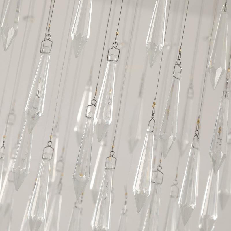 5-Lights Raindrop Crystal Chandelier,Modern Pendant Light Fixture  Ceiling Mount Lamp Lighting Fixtures For Livingroom, Bedroom, Bathroom D15.8“ X H35.8”