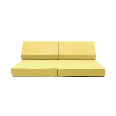 Mini canapé de jeu Blocksy en tissu de couleur chameau
