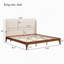 Lit plateforme King Size en bambou massif sec de 30 cm (12 pouces), avec tête de lit rembourrée de 122 cm (48 pouces), montage facile