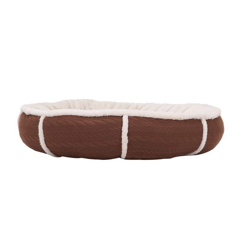 Polyester Pet Bed, Brown/Cream