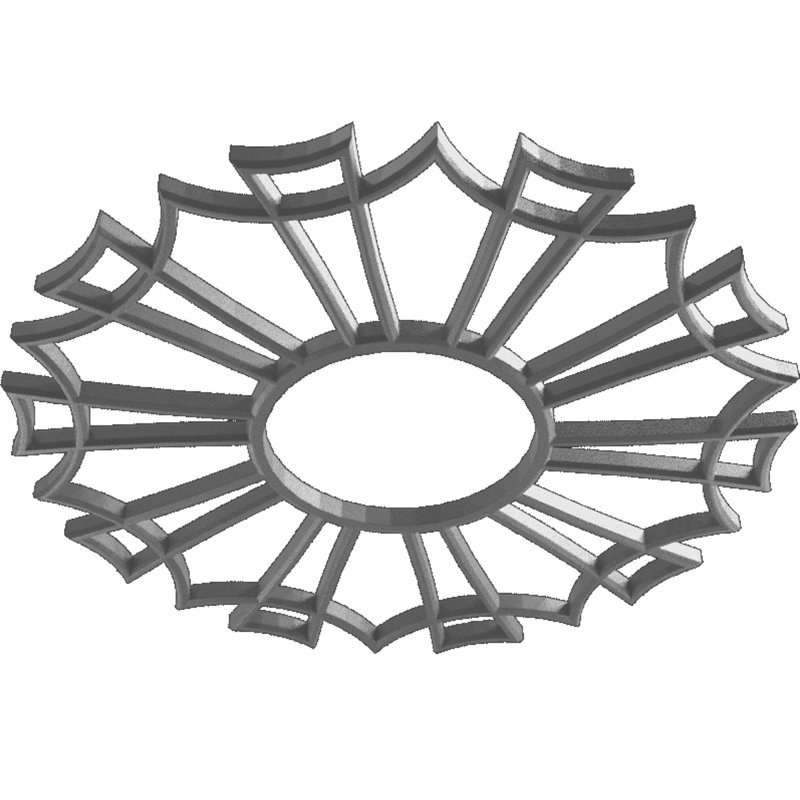 Médaillon de plafond 34 po x 34 po x P 12 po x P 1 po Augustus, H 28 po x l 28 po x P 0,75 po, Nickel