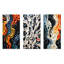 Multicolor Liner Shapes - Ensemble de 3 reproductions d'art abstrait en métal-1631296659