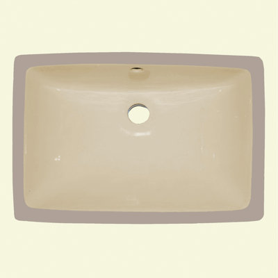 Lavabo de salle de bain rectangulaire encastré en céramique