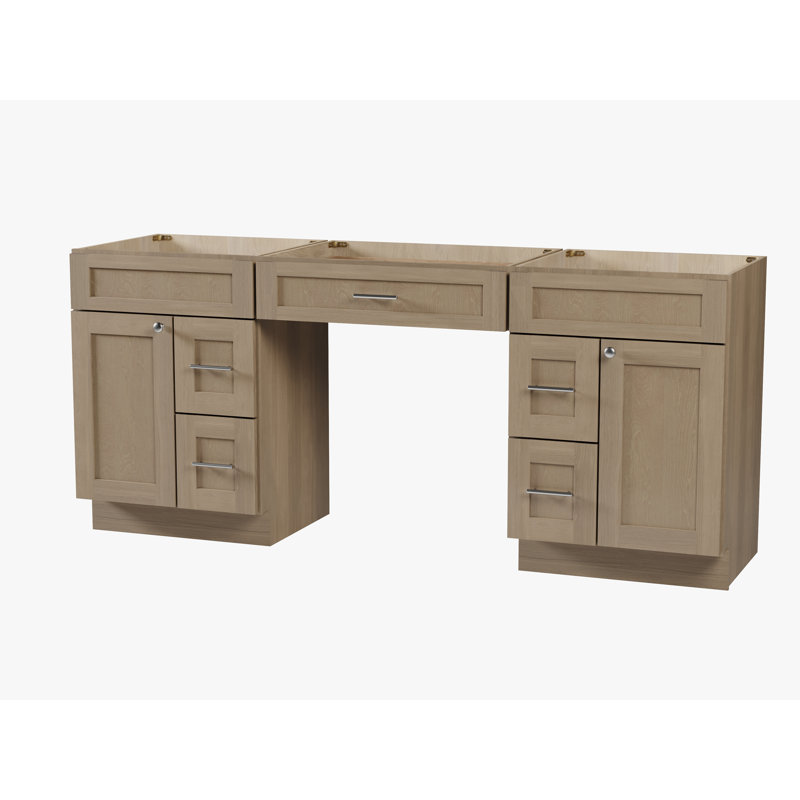 Base de meuble-lavabo double 78 po seulement, Chêne naturel
