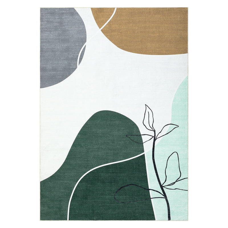 Modern Abstract Morandi Geometric Printed Carpet Washable Area Rug Carpet for Living Room Bedroom Low Pile Non Slip Neutral Rugs Stain Resistant Soft Thin Rug Runner Rug for Entryway Indoor Floor Mats Office Laundry Farmhouse Decor