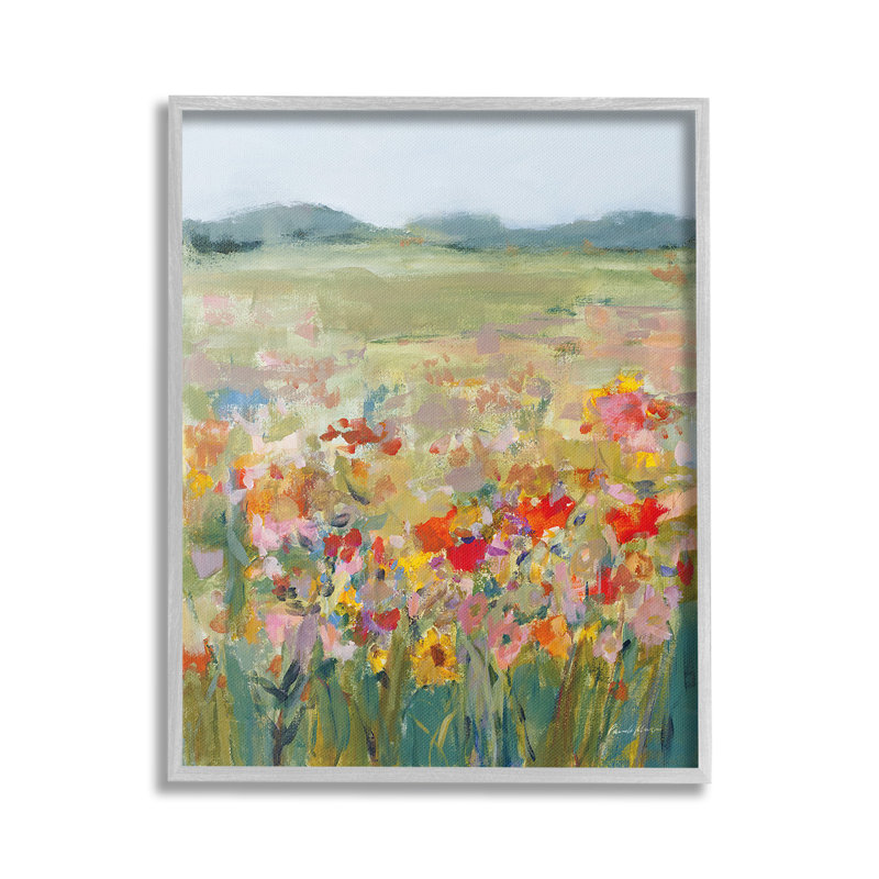 «Vivid Flower Meadow Floater Frame» par Pamela Munger sur, H 20 po x l 16 po, Estampe numérique Farmhouse