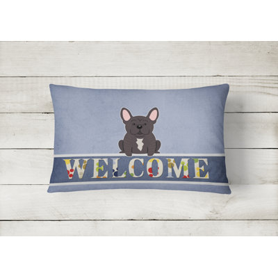 French Bulldog Brindle Welcome Lumbar Pillow