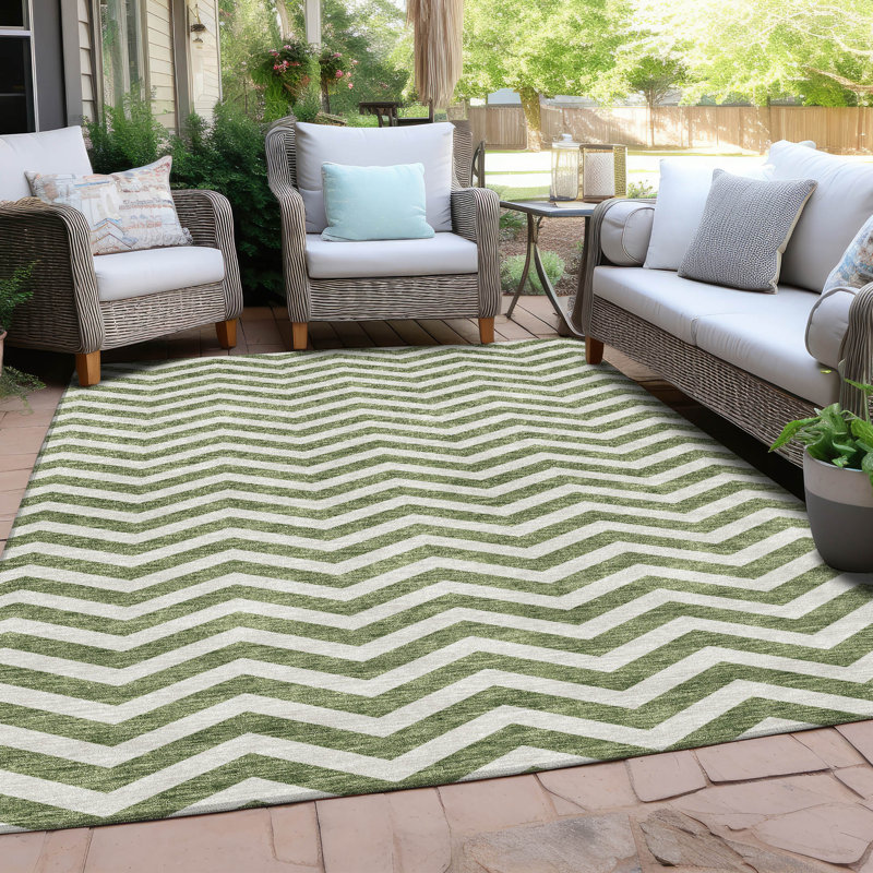 Colturo Chevron Indoor / Outdoor Rug, Rectangle 5' x 7'6"