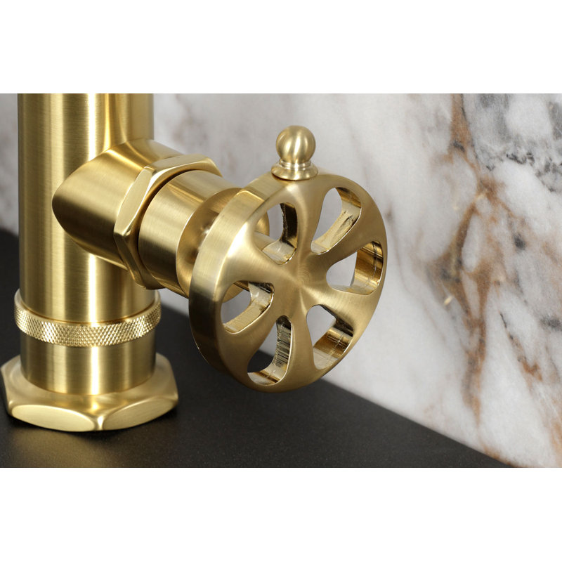 Robinet de salle de bain à poignée simple 1 trou Kingston Brass, Laiton brossé