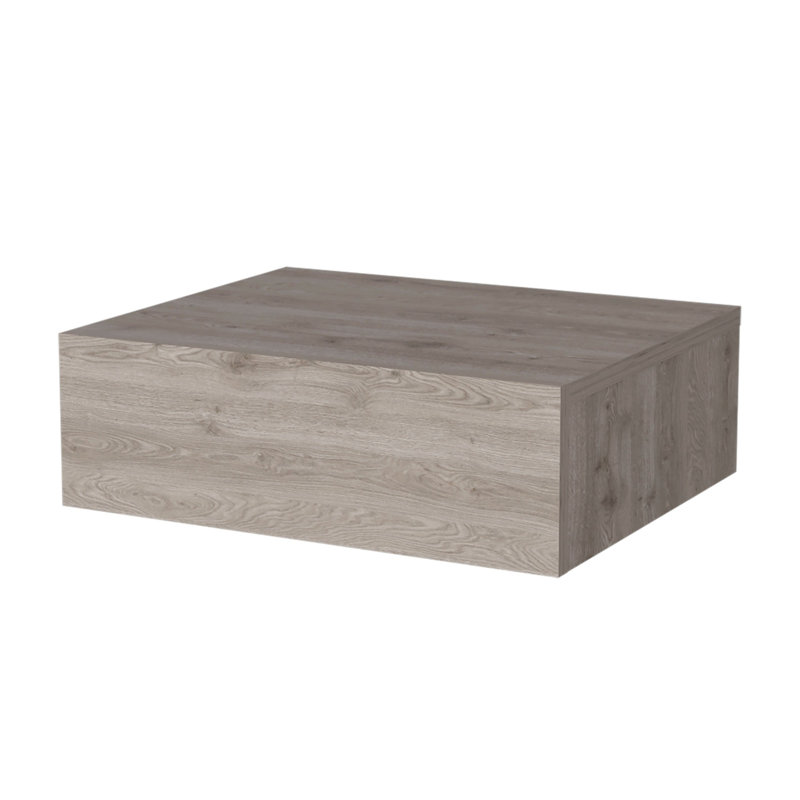 5" Grey Wood One Drawer Floating Nightstand
