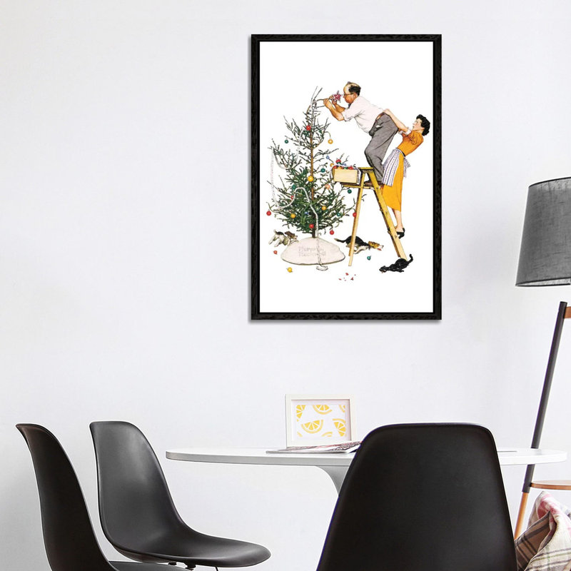 Norman Rockwell - Print on Canvas, 101.6 cm H x 66.04 cm W, Black Framed