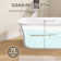 Acrylic White Bathtub 67'' x 30.7'' Freestanding Slipper Soaking Rectangular Tub with Overflow Center Drain