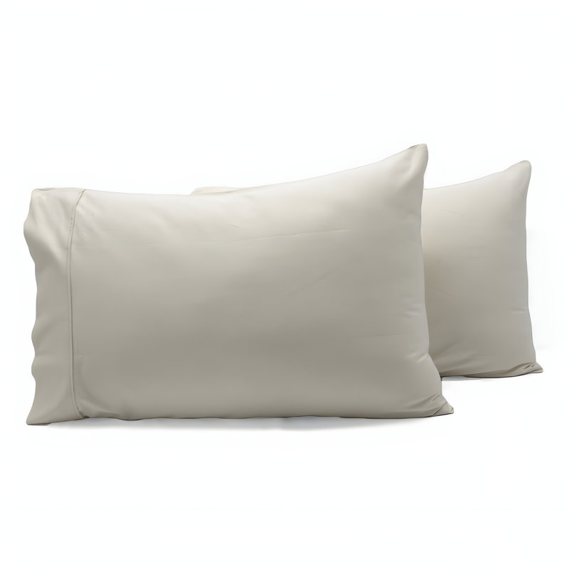 400TC Sateen Cotton Solid Pillowcases (Set Of 2), Ivory