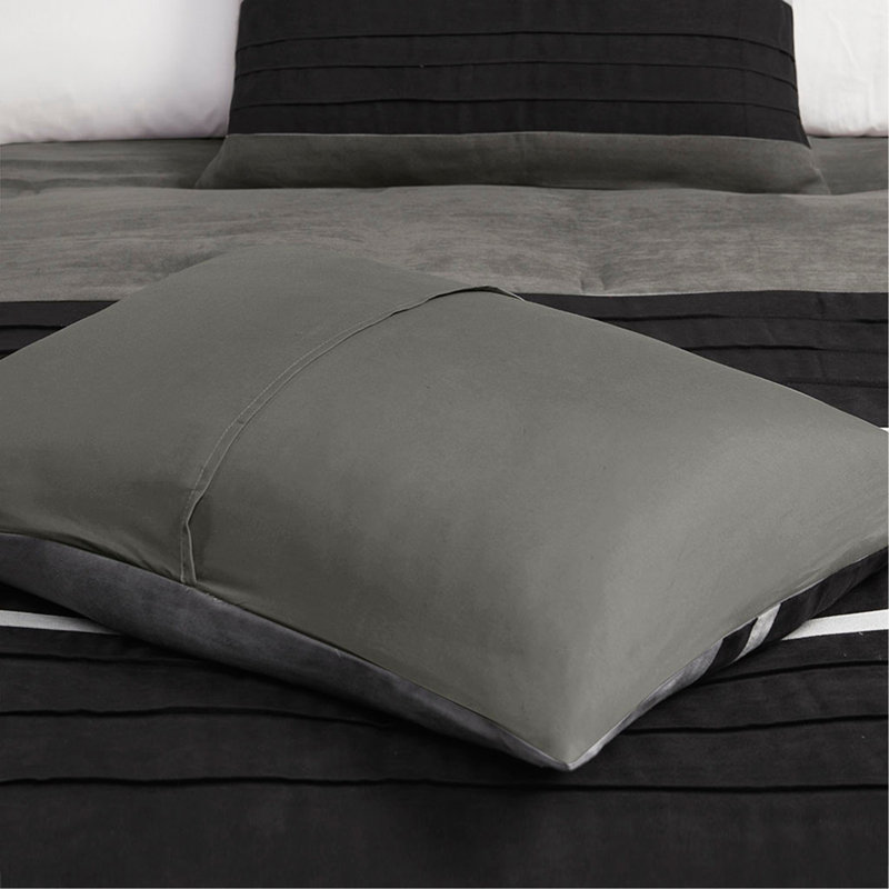 Ensemble d'édredon 7 pièces, Édredon double / grand + 6 pièces supplémentair, Noir