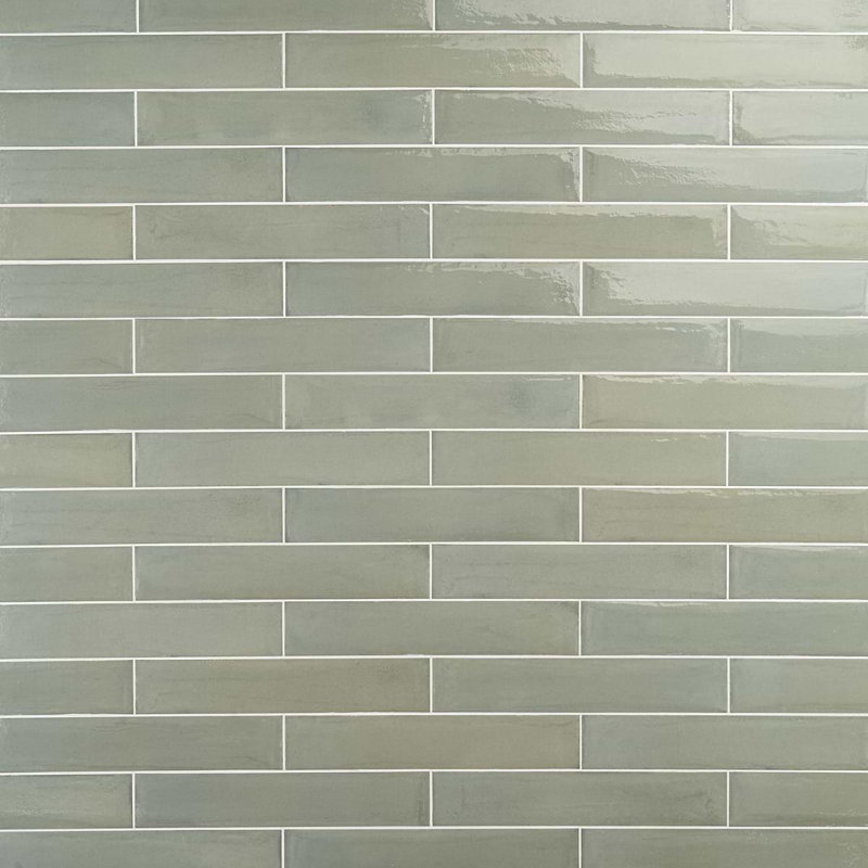 Paint 3x16 Glossy Porcelain Tile, Verde Green