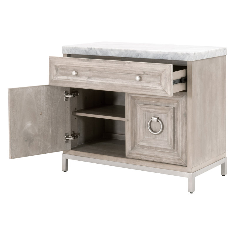 Armoire d'appoint en acier à 2 portes, Brun