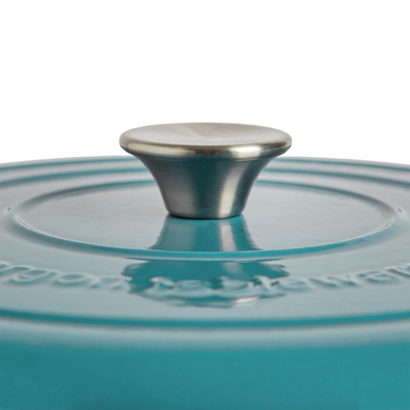 Argon Tableware - Shallow Cast Iron Casserole Dish, Teal