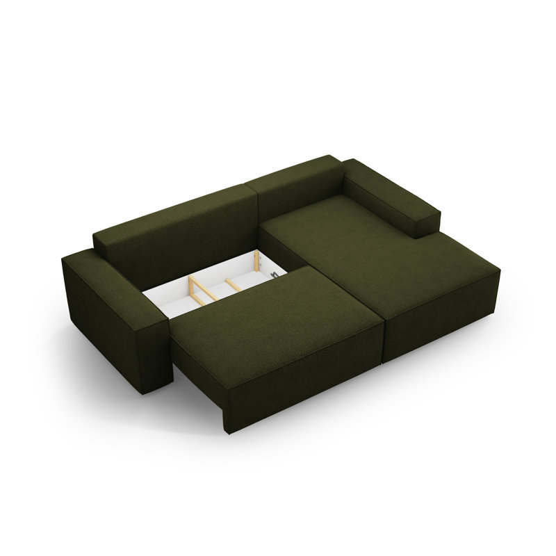 Alisbha Boucle Sofa Bed, Dark Olive Green