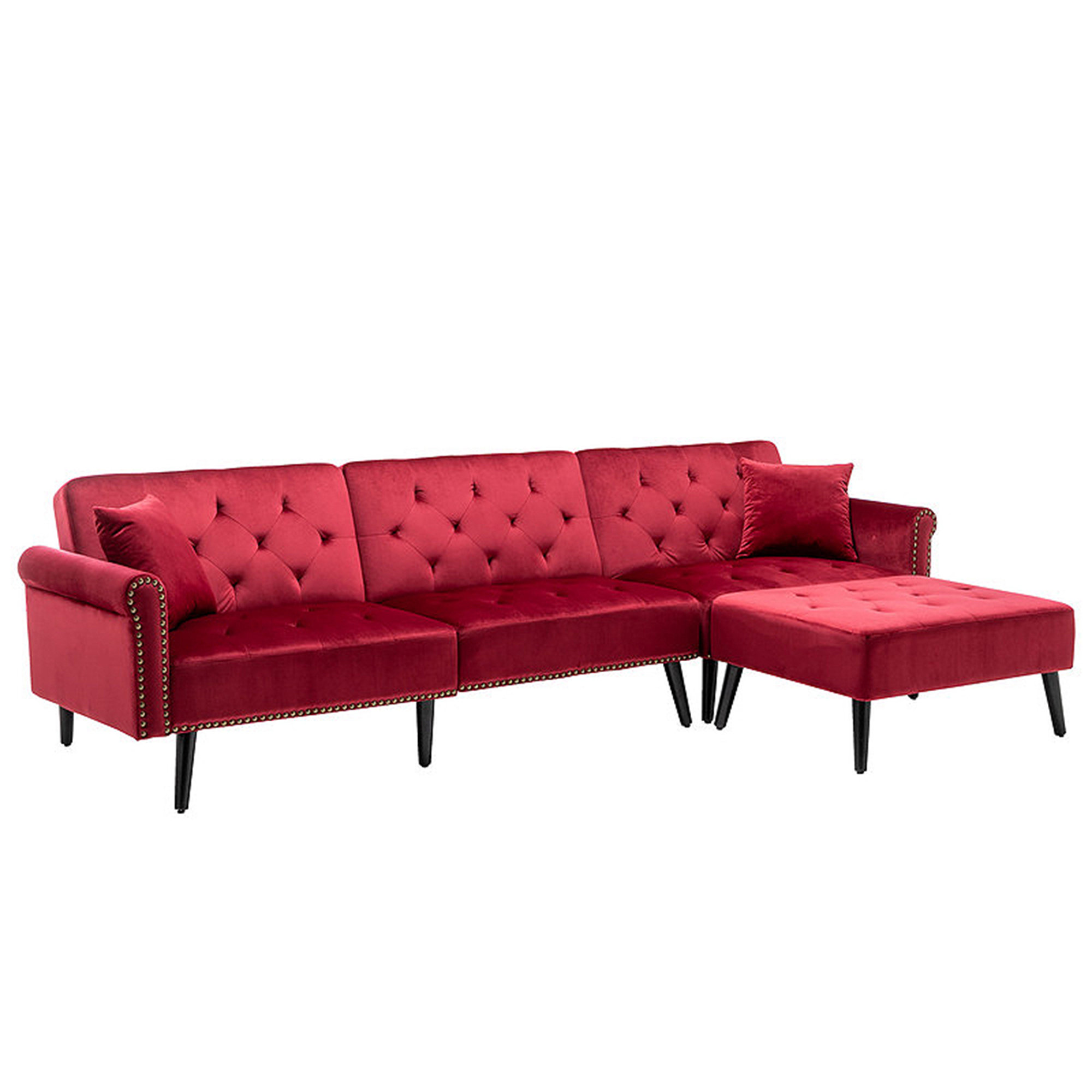 House of Hampton® 64'' Velvet Sleeper Sofa Wayfair