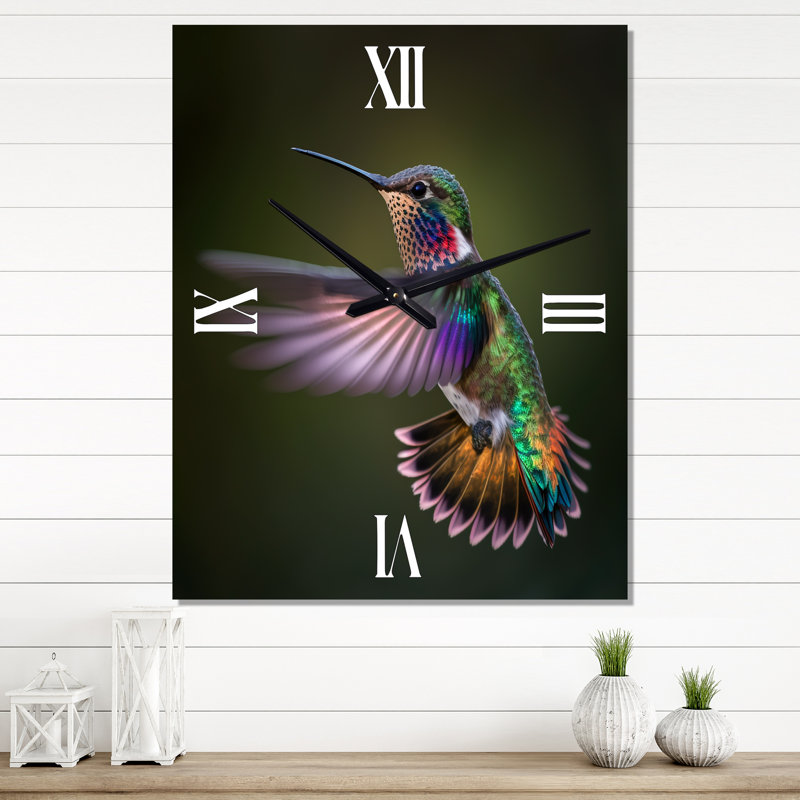 Horloge murale mauve Colibri, Très grand