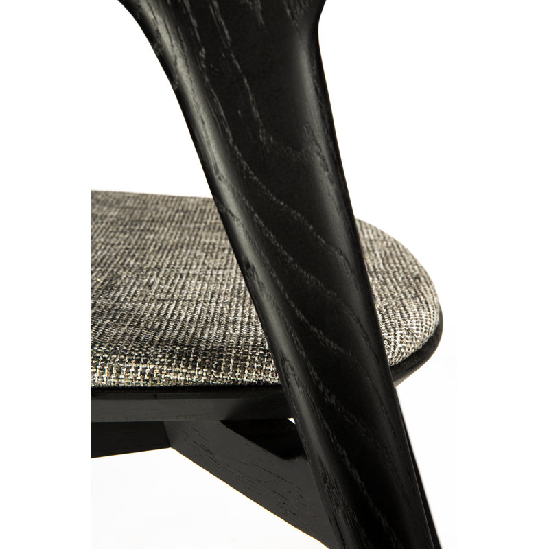 Bok Upholstered Dining Chair, Gray Polyester Blend/Acrylic, Black