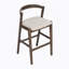 Tabouret de bar d'intérieur en bois d'hévéa, finition brun foncé et revêtement beige, ensemble de 2-1181100967