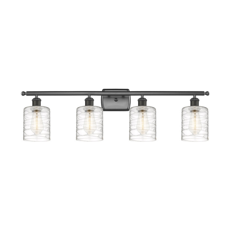 Éclairage de salle de bain à intensité variable 4 lumières Leilani, Ampoule incandescente rétro de 60 watts, Bronze huilé