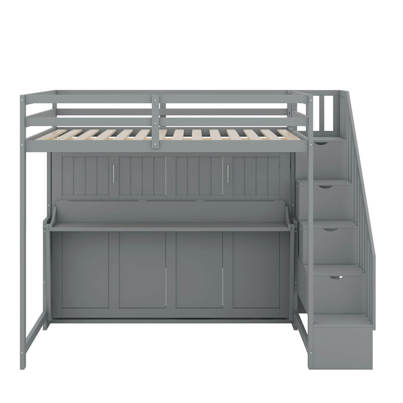 Lit escamotable double sur double avec lève-personne hydraulique, Gris