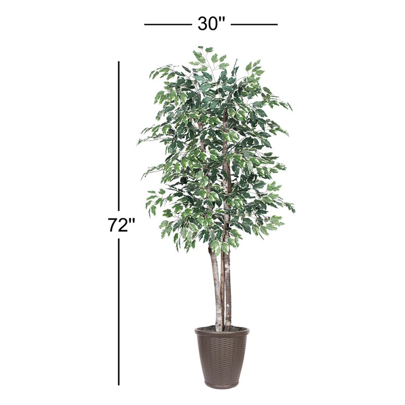 Ficus artificiel 72 po en pot, Brun